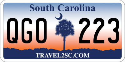 SC license plate QGO223
