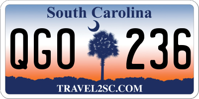 SC license plate QGO236