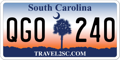 SC license plate QGO240