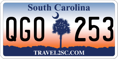 SC license plate QGO253