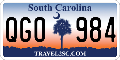 SC license plate QGO984
