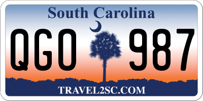 SC license plate QGO987