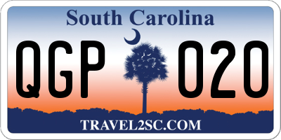 SC license plate QGP020