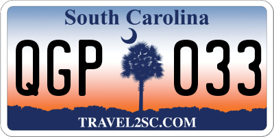 SC license plate QGP033