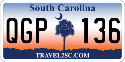 SC license plate QGP136