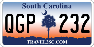 SC license plate QGP232
