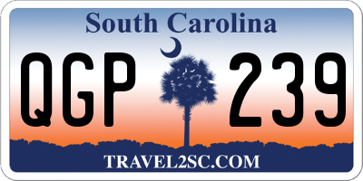 SC license plate QGP239