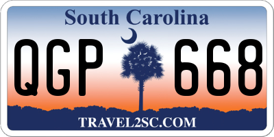 SC license plate QGP668