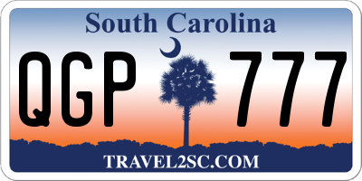 SC license plate QGP777