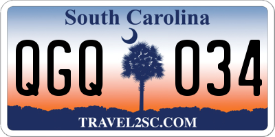 SC license plate QGQ034