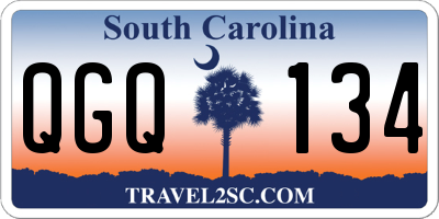 SC license plate QGQ134
