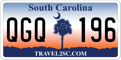 SC license plate QGQ196