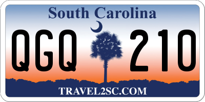 SC license plate QGQ210