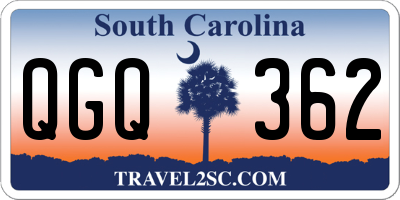 SC license plate QGQ362