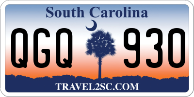 SC license plate QGQ930