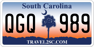 SC license plate QGQ989