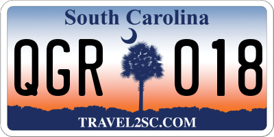 SC license plate QGR018