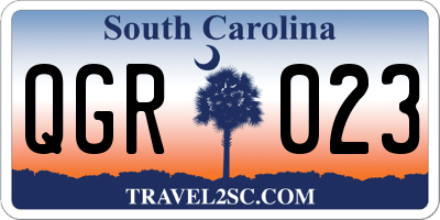 SC license plate QGR023