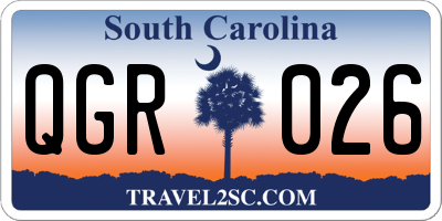 SC license plate QGR026