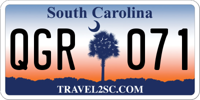 SC license plate QGR071