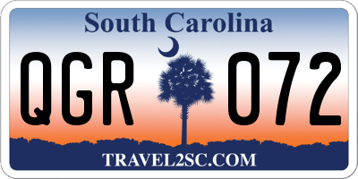 SC license plate QGR072