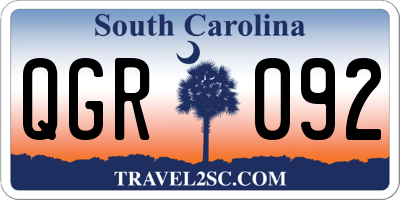 SC license plate QGR092