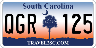 SC license plate QGR125