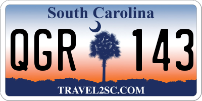 SC license plate QGR143
