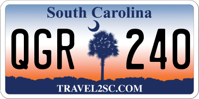 SC license plate QGR240