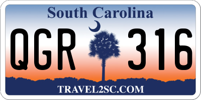 SC license plate QGR316