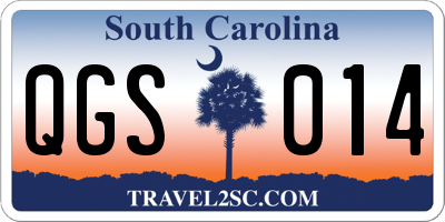 SC license plate QGS014
