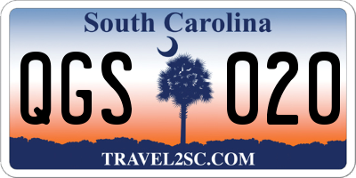 SC license plate QGS020