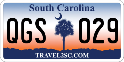 SC license plate QGS029