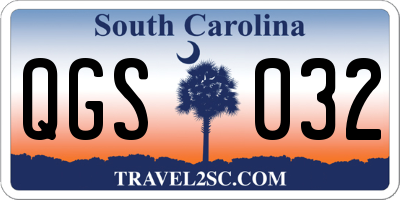 SC license plate QGS032