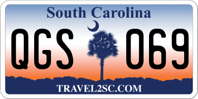 SC license plate QGS069