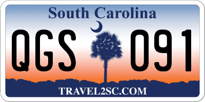 SC license plate QGS091