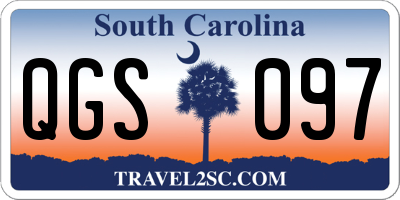 SC license plate QGS097