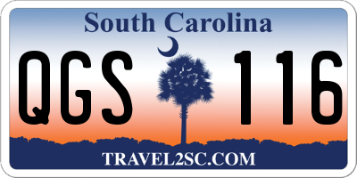 SC license plate QGS116