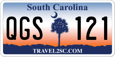 SC license plate QGS121