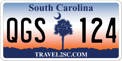 SC license plate QGS124