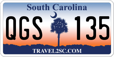 SC license plate QGS135