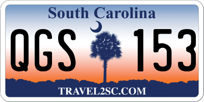 SC license plate QGS153