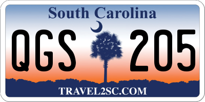 SC license plate QGS205