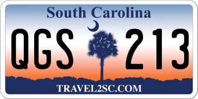 SC license plate QGS213