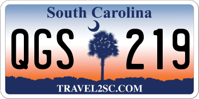 SC license plate QGS219