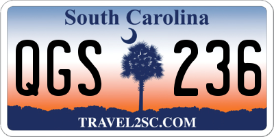 SC license plate QGS236
