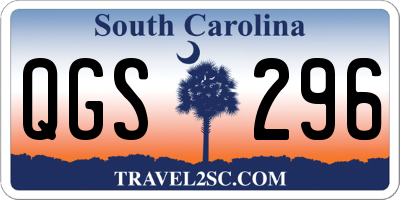 SC license plate QGS296