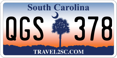 SC license plate QGS378