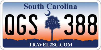 SC license plate QGS388