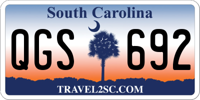 SC license plate QGS692
